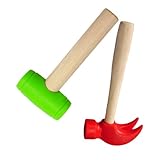 Gatuida 2 Stück Teiliges Holzhammer Simulation Mallets und Claw Hammer für Geburtstagsfeiern und Lernspiele Fördert Kreative Handfertigkeit und Mechanikverständnis