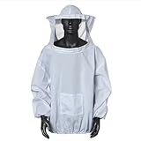 Huudngeje Schutzjacke für Imker, Schleier-Overall, Imkeranzug mit Flügelärmeln, Imkerjacke für Imker