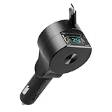 Einziehbares Auto Ladegerät, Auto Ladegerät Usb, Zigarettenanzünder Usb Auto Adapter, 30W Autoladegerät Zigarettenanzünder Mit Led Voltmeter, Einziehbares Auto Schnellladegerät, Handy Schnellladegerät