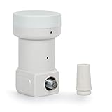 RED OPTICUM LSP 04H LNB Single I Hitze- & kältebeständiger Digital-LNB 1-fach mit nur 0.1dB Rauschmaß inkl. Wetterschutztülle I Full HD - 3D - UHD - 4K Ready I Sat-LNB für 1 Teilnehmer weiß