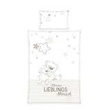 Herding Baby Best Kleinkinder-Bettwäsche-Set, Jana Lieblingsmensch Wendemotiv, Bettbezug 100 x 135 cm, Kopfkissenbezug 40 x 60 cm, Baumwolle/Renforcé