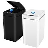 Sensor Mülleimer 12L 2er Set - Automatik Touchless Mülleimer mit Smart Sensor für Bad Büro Küche, No Noise Wasserdicht Intelligenter Mülleimer mit Deckel Mülleimer für Büro/Badezimmer/Küchen