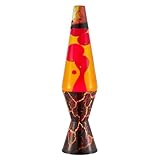 Lava Lampe - 36,8 cm Volcanic Crags - Die originale Bewegungslampe - rote und orange Flüssigkeit mit bedrucktem Sockel - Artikel #2078
