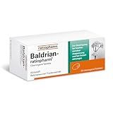 Baldrian-ratiopharm überzogene Tablette: Wirkt beruhigend bei leichter nervöser Anspannung und Schlafstörungen. Mit dem Trockenextrakt aus der Baldrianwurzel. 60 Tabletten