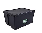Wham Bam Heavy Duty Recycling Box - 150 Liter mit Deckel - 80 x 59,5 x 42 cm - schwarz