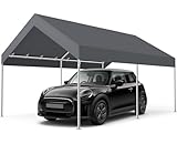 MasterCanopy 3 x 4,5 m verzinkter Stahl Garagenzelt Lagerzelt Gerätehaus Carport PE Dach, Grau