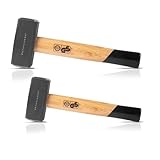 STAHLWERK Fäustel 2er Set mit 1000 g und 1500 g Hammerkopf | Plattenhammer aus gehärtetem und lackiertem Carbon-Stahl | hochwertiger Hammer mit bruchfestem Hartholzstiel | Vorschlaghammer