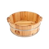 AWHAO Fußbad aus Holz, Fußbad, Holz, Höhe 16 cm, tragbare Waschbäder, Fußbad, Massagefass, Badewanne, 16 x 40 cm UN