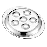 DECHOUS Edelstahl Escargot Platte 195X168X2cm mit Rillen Rostfrei Spülmaschinengeeignet Servierteller für Schnecken Restaurants und Backofen