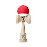 KROM Original Pro Kendama aus Holz für Anfänger und Fortgeschrittene - POP Rot - Geschicklichkeitsspiel für draußen und drinnen - Holzspielzeug mit Schnur und Ball - Kendama Skilltoy Kugelfangspiel