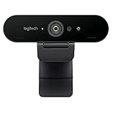 Logitech BRIO ULTRA-HD PRO Webcam, 4K HD 1080p, 5-fach Zoom, Hohe Bildfrequenz, HDR und RightLight 3, USB-Anschluss, Gesichtserkennung mit Windows Hello, Für Skype, Zoom, Cisco, PC/Mac - Schwarz