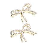 PACKOVE 2 Stück Bowknot Broschen mit Perlen Stilvolle Anstecknadeln aus Zinklegierung für Damenjacken und Schals Zuverlässiger Halt Vielseitig für Partys Brautduschen Muttertag und