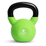 BILDER -Kettlebell 10 kg mit ergonomischem und rutschfestem Griff, Gewichte aus Gusseisen mit Neopren-Beschichtung, ideal für Übungen und Krafttraining, Cardio- und funktionale Fitnessgeräte