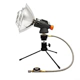 HanOaki Tragbare Gasheizung für den Außenbereich, Camping, Wandern, Angeln, leichte Metallkonstruktion, verstellbare Heizung, lüfterförmiges Design, einfache Bedienung, kompakt, 13,5 x 13,5 x 17 cm