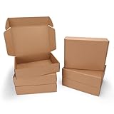 HORLIMER 6 Stück Versandkarton Flache Karton Box, 304x228x76 mm Mailer Boxen, Verpackungskartons aus Wellpappe für Warensendung, Geschenkbox, Faltkarton, Postkarton(Braun)