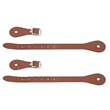 Toddmomy 2 Stück Verstellbare Sporenriemen aus Pu Kunstleder Western Cowboy Gürtel für Oberschenkelhohe Reitstiefel Strapazierfähige Western Verstellriemen mit Metallschnalle