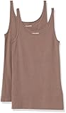 Amazon Essentials Damen Slim Fit Dünne Träger Tank Top 2er Pack Dark Beige Medium