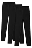 ORIGINAL BASICS Mädchen Lange Leggings Baumwolle Blickdicht Normaler Bund (3 Pack) Schwarz 116/122