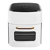 FENNNDS Heißluftfritteuse Airfryer mit LED-Touchscreen, 15 Liter, Air Fryer mit Sichtfenster & Timer, 6 Programme, Fritteuse ohne Öl, Grillen, Braten, Backen, Spülmaschinenfest, max 200°C, Weiß