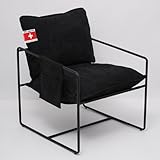 Albatros Designer Vintage Sessel Breston, hochwertiger Stoff Bezug in Schwarz, Relaxsessel Loungesessel für Wohnzimmer, Schlafzimmer oder als Fernsehsessel