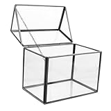 Gatuida Hausförmiger Pflanzbehälter Geometrischer Tischgarten für Innenräume Klarer Blumentopf mit Deckel für DIY Moosgärten und Hochzeiten