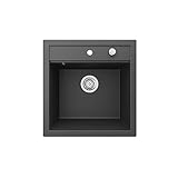Bergström Spülbecken ''Tesa'', Spüle aus Granit, Schwarz, 50 x 49 cm
