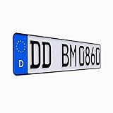 1 KFZ Kennzeichen | Nummernschild | DIN Zertifiziert für PKW Fahrradträger LKW und Anhänger (Standardgröße)