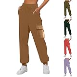 Damenhose, Cargo, schick, hohe Taille, Cargo, große Größe, Slacks, Kordelzug, schmales Bein, lässig, mehrere Taschen, Kleidung, einfarbig, Loungewear, Slacks XXXL, grün, XXXL