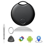 Tracker Android Schlüsselfinder, Smart Tag kompatibel mit Google „Find Hub“-App (nur Android), Bluetooth Tracker für Schlüssel, Geldbörse, Fahrrad & Koffer, austauschbare Batterie, 1er-Pack,schwarz