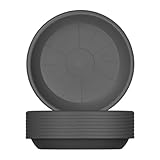 BigDean 9X Blumentopf Untersetzer Ø 29 cm Farbe Anthrazit Kunststoff Blumenuntersetzer Blumentopfuntersetzer passend zu Ø 30 cm Blumentöpfen