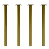 Große Tischgestell – Zylindrische Metallbeine Für Couchtische – Füße Für Möbel Mit Bodenschonern – Stützbeine Für Werkbänke, Regale Und Mehr(Gold,70cm/27.5in)