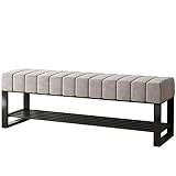 Stilvolle Sitzbank aus Samt für schmalen Eingangsbereich - Weiche Fußstütze für Wohnzimmer und Flur - Schicke Aufbewahrungslösung für kleine Räume