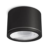 linovum NUHA Deckenstrahler Aufbauleuchte Bad IP44 mit Fassung für 1x GX53 - Badezimmer Spot schwarz Ø 90 mm Aluminium Aufbauspot