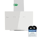 KKT KOLBE Dunstabzugshaube 60cm | Umluft Abluft | 782cbm/h | Wandhauben Kopffrei | Weiß | Glas | Gestensteuerung | SensorTouch Bedienung | LED-Beleuchtung | TRIO6025W