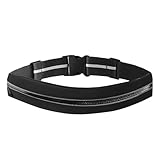 Enreluya Lauftasche, Schlanker Laufgürtel, Laufgürtel für Handy, Für Workouts, Übungen, Radfahren, Spaziergänge, Reisen und Outdoor, Schwarz