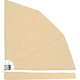 STILISTA Balkonfächer klappbar mit Wandhalterung 140 x 140 cm, inklusive Montagematerial, beige