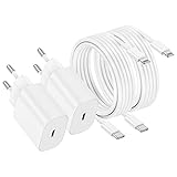 2 Pack iPhone Schnellladegerät,Apple Netzteil Ladegerät 20W mit USB C Light-ning Kabel 2M Original, Type C Ladeadapter, Power Adapter Stecker und Ladekabel für iPhone 14Pro Max/13/12/11/XS/XR/8 iPad