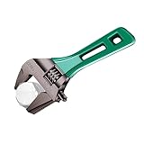 Poupangke Kurzer breiter Schraubenschlüssel, verstellbarer Schraubenschlüssel, kurzer Griff, robuste Rohrzange für Autoreparatur, Garage