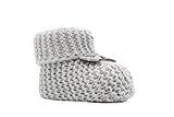 Weiche Babyschuhe gestrickt, Babychucks Unisex Strickschuhe, warme gehäkelte Stricksocken für Neugeborene 0-6M (Grau)