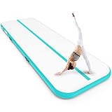 Gymnastikmatten für den Heimgebrauch für Kinder und Erwachsene, 10,2 cm dicke aufblasbare Gymnastikmatte mit elektrischer Pumpe und Aufbewahrungstasche, Air-Cheer-Matte für Training, Yoga, Cheerleadin