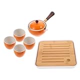 TOPPERFUN 1 Satz Keramische mit Drehfunktion Chinesisches Design Bequemer Griff für Zuhause und Büro