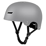 LeapBeast Fahrradhelm Ultraleicht Stadthelm für Erwachsene Teenager, Skaterhelm für Stunt-Scooter I Grössenverstellbar I Belüftet I Skateboard I Inlineskates I Fahrrad I BMX I Dirt (Grau, M)