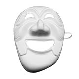 Weiße Papier Maske Masken Zum Bemalen Kinder Erwachsene DIY Weiße Maske für fasching, Karneval, Cosplay, Maskenball, Party Deko DIY Weißes Papier Maske - Zellstoff Blank Handgemalte Persönlichkeit -XL