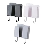 DOITOOL 3 Stück Wandhalter Aufbewahrungsbox mit Klebstoff für Handy und Fernbedienung Leichte Vielseitige Organizerbox für Schlafzimmer Küche Büro in Schwarz Weiß