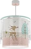 Dalber Lampe kinderzimmer, kinderlampe Pendelleuchte Hängelampe, Deckenleuchte Kinder, Deckenlampe kinderzimmer, Loving Deer Reh Tiere, Rosa