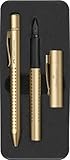 FABER-CASTELL 201522 - Grip Edition Set, Füller Feder M und Kugelschreiber, gold, 1 Set
