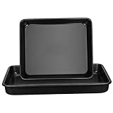 LOLIPPYY 2 Stück Edelstahl Backblech Robustes Antihaftbeschichtetes Backblech für Ofen und Toaster Vielseitig Einsetzbar für Backen Grillen Leichte Reinigung Stapelbar Langlebiges