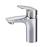 AM.PM Like - Wasserhahn Bad für Waschbecken, Badarmatur Einhandmischer aus Messing, Waschtischarmatur für Badezimmer, Einhebel-Waschtischmischer Kurzer Auslauf 75 mm, Chrom