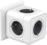 Steckdosenwürfel Mehrfachsteckdose 5 Fach Erweiterbare 3680W Steckdosenleiste Kompakte Verteilersteckdose für Büro Zuhause Küche