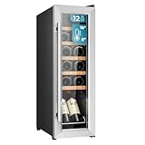 Cecotec Bolero GrandSommelier 1250 CoolWood Weinkühlschrank für 12 Flaschen, einstellbare Temperatur von 8-18 °C, LED und Holzregale